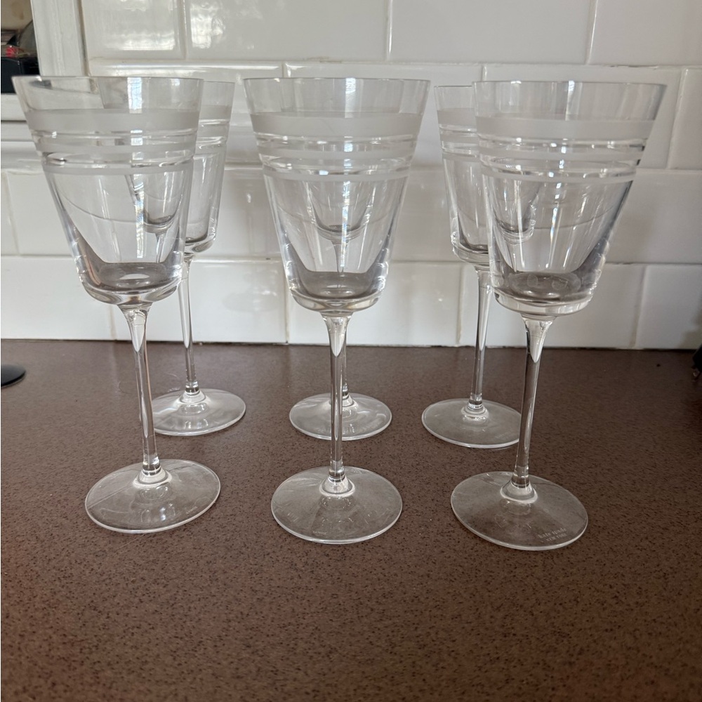 Set of 6 Kate Spade Library Wine Goblets